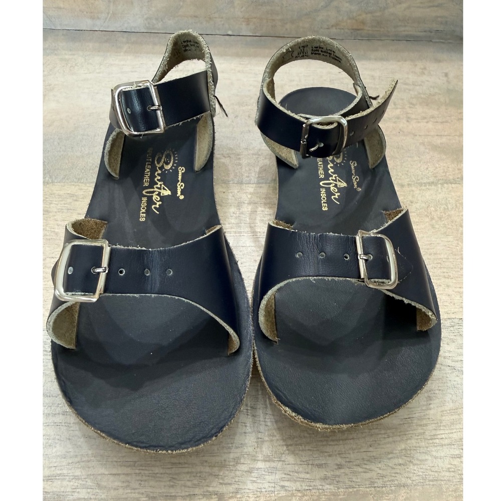 Salt Water Sandals Hoy Shoe Co Surfer Navy Blue Leather Kids Size 11 1707